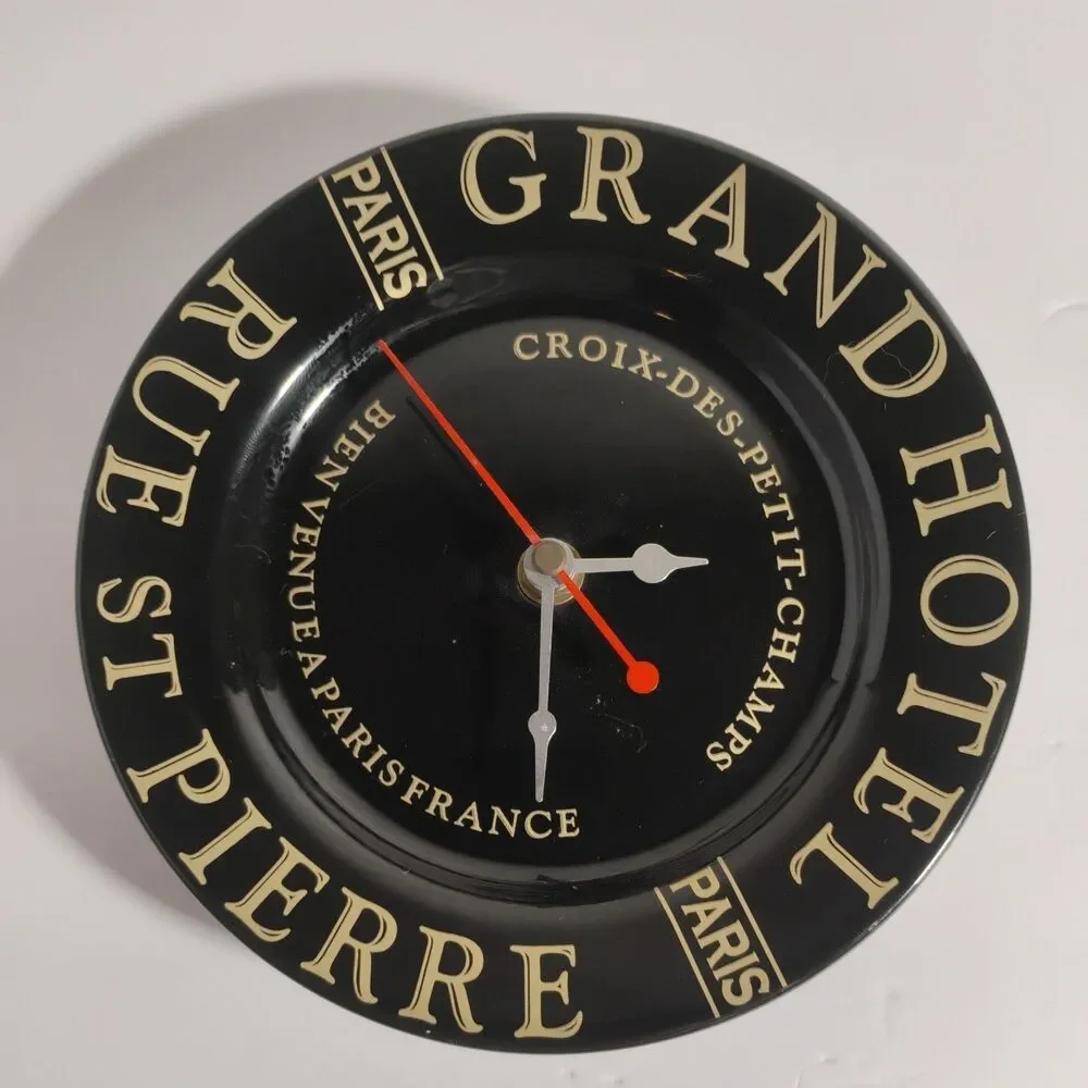 Grand Hotel Paris France Plate Clock Collectible Decor  Vintage Clock Tested